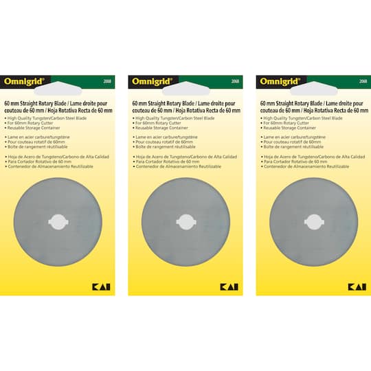 Omnigrid® 60mm Rotary Replacement Blades, Pack Of 3